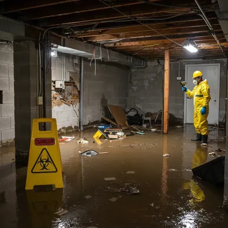 Flooded Basement Electrical Hazard in Central City, PA Property